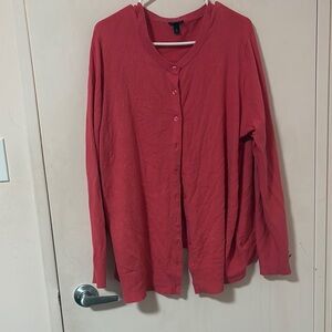 Women's Red Cardigan Sweater